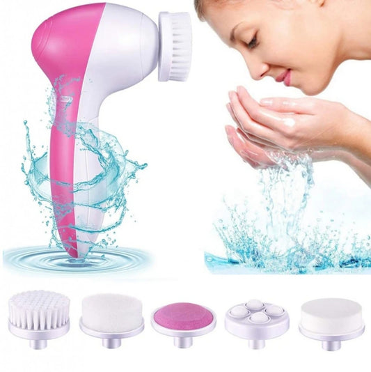5-in-1 Elektrische Gezichtsborstel met 5 gezichtsborstels, waterproof