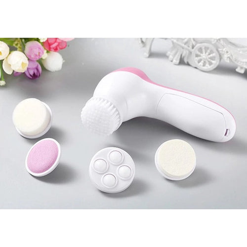 5-in-1 Elektrische Gezichtsborstel met 5 gezichtsborstels, waterproof