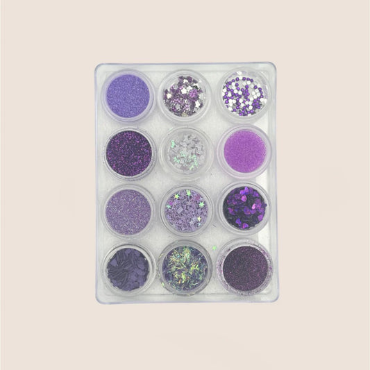 703 Pink purpel Nailart kit 12 st