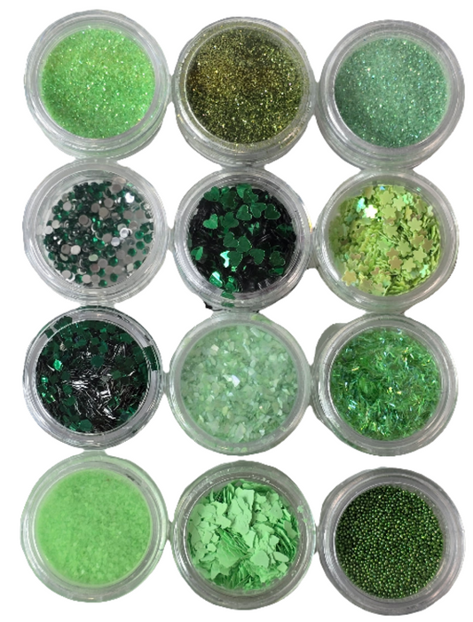 05Jade green Nail-art kit 12 st
