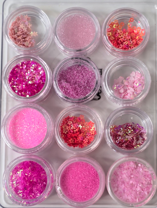 04 Pinkish Nail-art kit 12 st