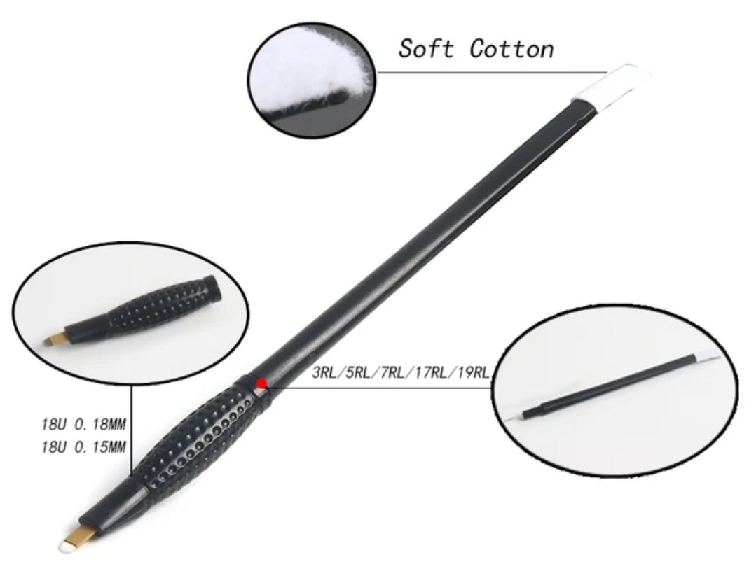 Disposable Microblading pennen + shader 18U 10 st