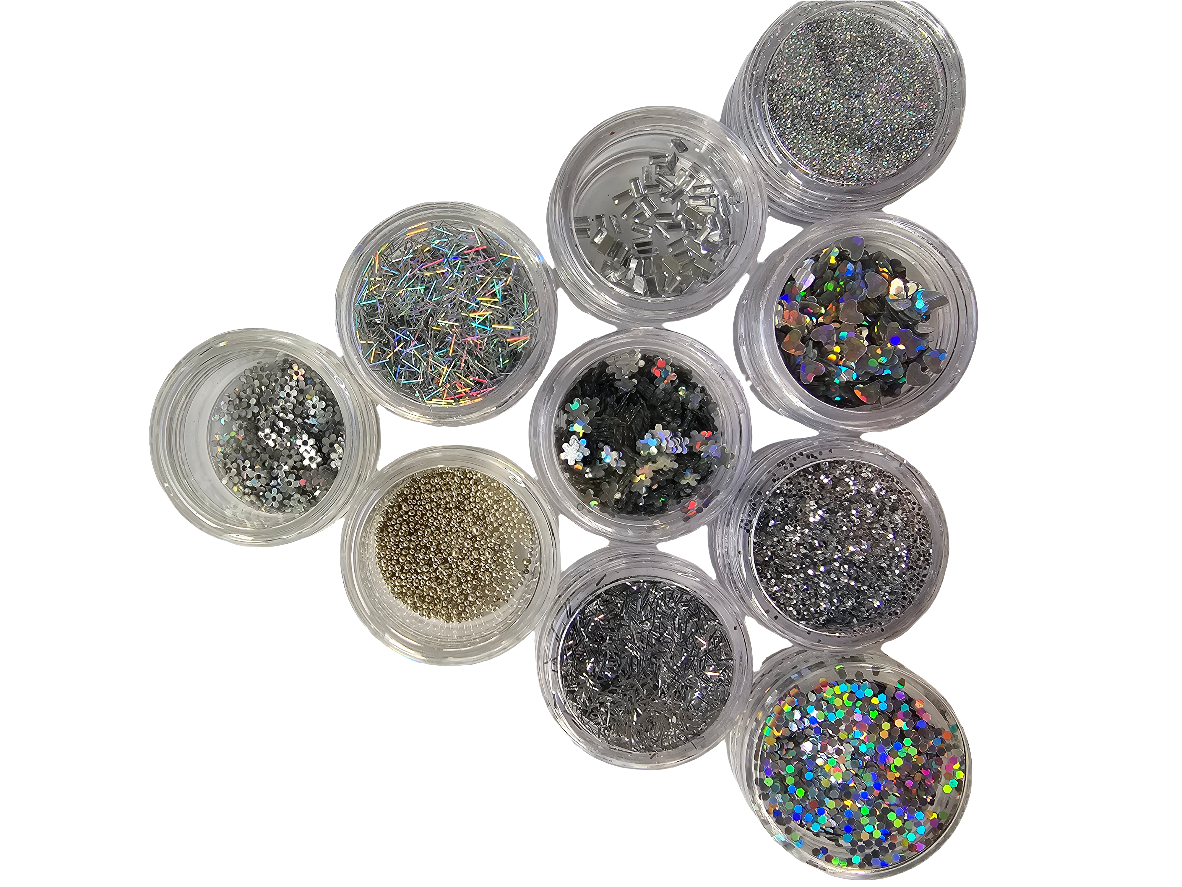 13 Zilver Nail-art kit 12 st