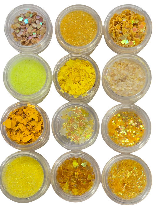 12 Yellow Nail-art kit 12 st
