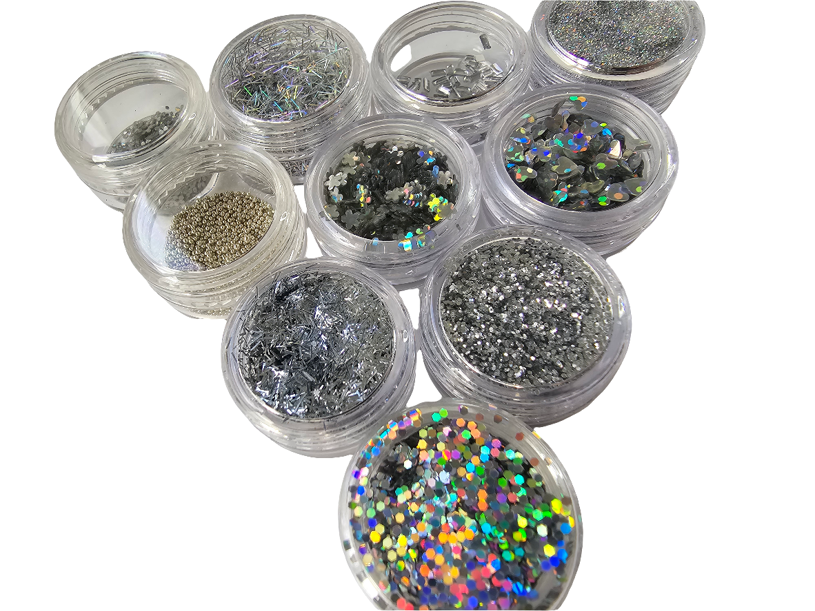 13 Zilver Nail-art kit 12 st