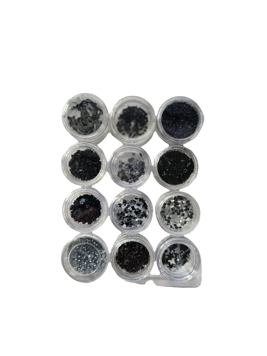 03 Back is Black Nail-art kit 12 st