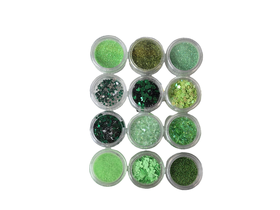 05Jade green Nail-art kit 12 st